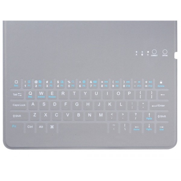 BK118 Ultra-thin Universal Bluetooth Keyboard with Leather Case (Black)