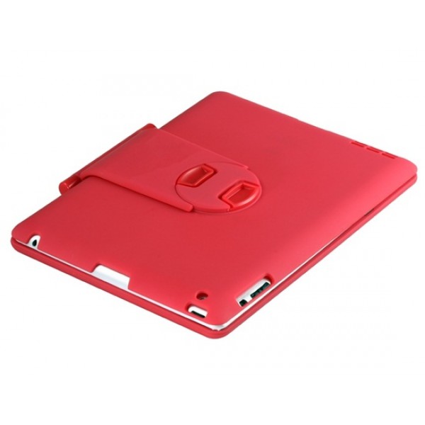 ABS Plastic 360 Degree Rotation Bluetooth Keyboard & Protective Case with Stand for iPad 2/3/4 (Red)
