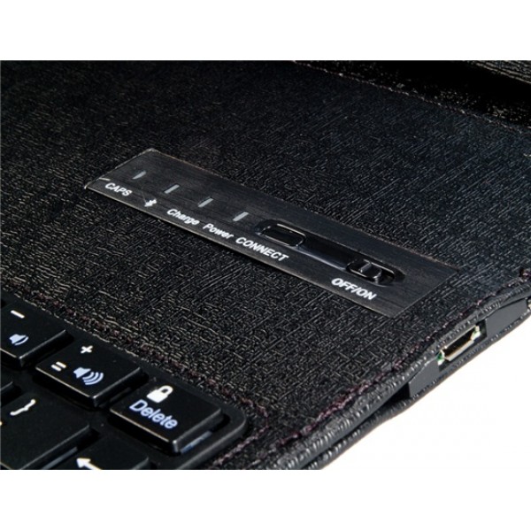 Oracle Pattern Faux Leather Flip Case with Built-in Bluetooth Keyboard for iPad Air (Black)