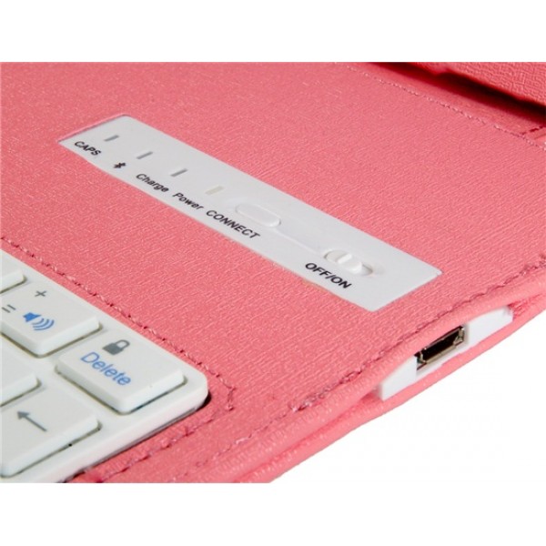 Oracle Pattern Faux Leather Flip Case with Built-in Bluetooth Keyboard for iPad Air (Pink)