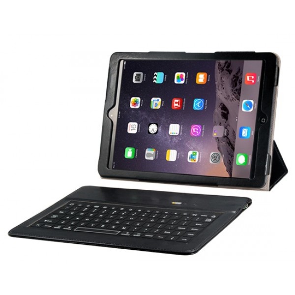 COW-0178 Ultra-thin Bluetooth Keyboard with Tri-fold Flip Case for iPad 5/iPad Air (Black)