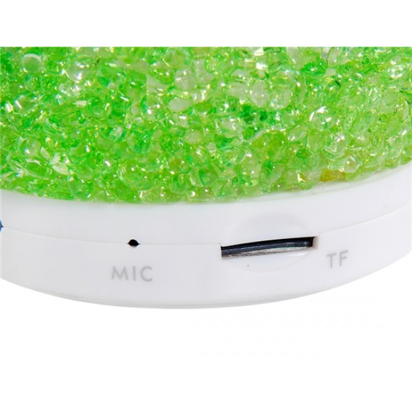 Mini Crystal Snowball Design Wireless Bluetooth Speaker with LED Light & TF Card Reader (Green)