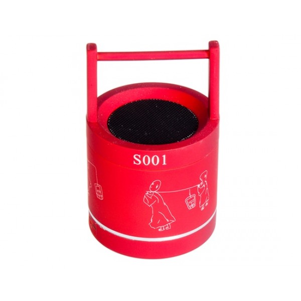 S001 Vintage Bucket Shaped Wireless Bluetooth Speaker with TF Card Reader (Red)